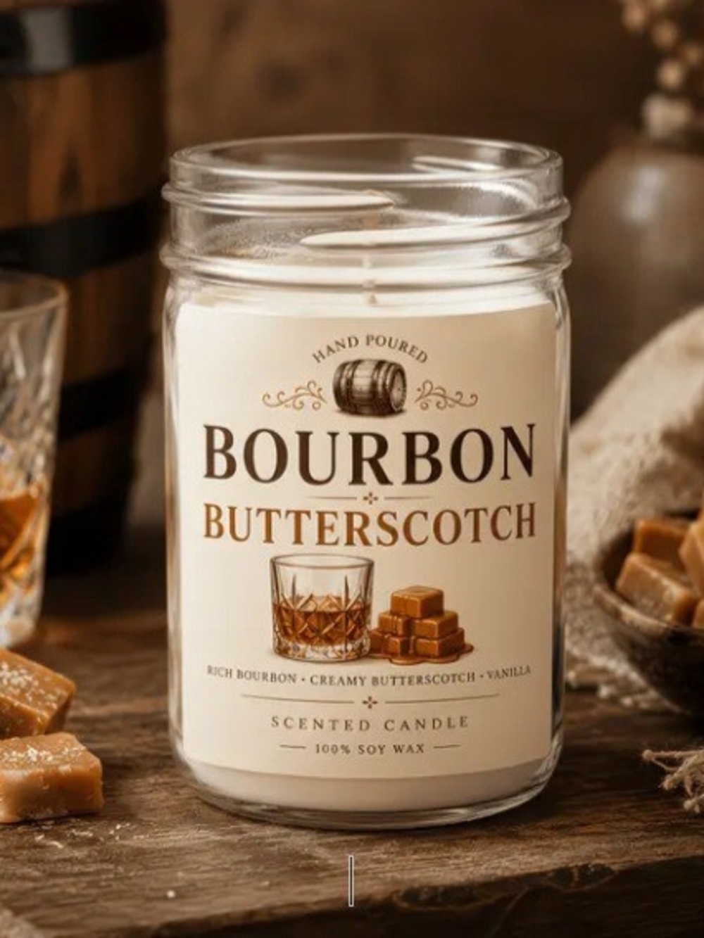 Bourbon Butterscotch Scented Candle